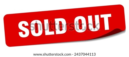 sold out sticker. sold out rectangular label isolated on white background