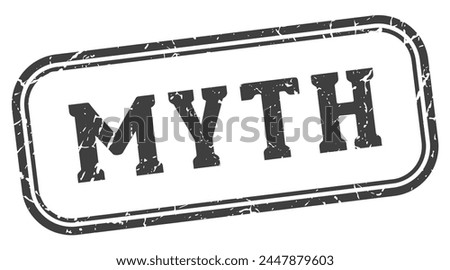 myth stamp. myth rectangular stamp isolated on white background