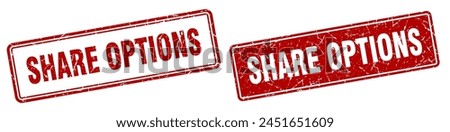 share options square stamp. share options grunge sign set