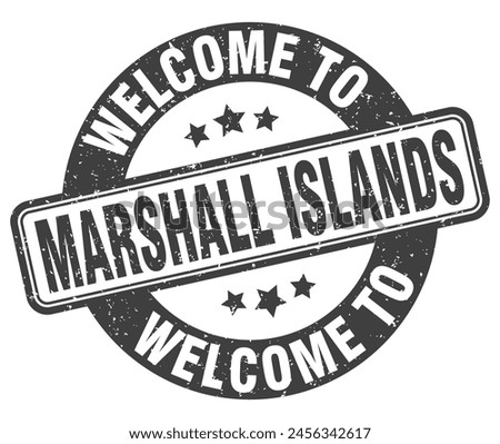 Welcome to Marshall Islands stamp. Marshall Islands round sign isolated on white background