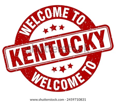 Welcome to Kentucky stamp. Kentucky round sign isolated on white background