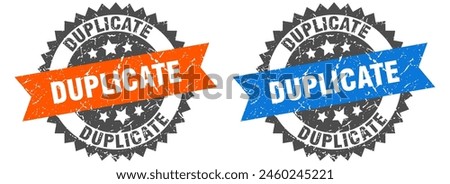 duplicate grunge stamp set. duplicate band sign