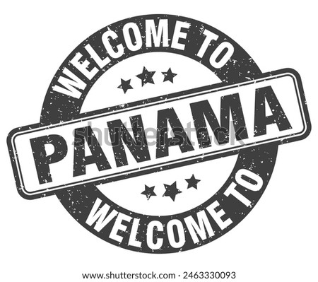 Welcome to Panama stamp. Panama round sign isolated on white background