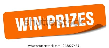 win prizes sticker. win prizes rectangular label isolated on white background