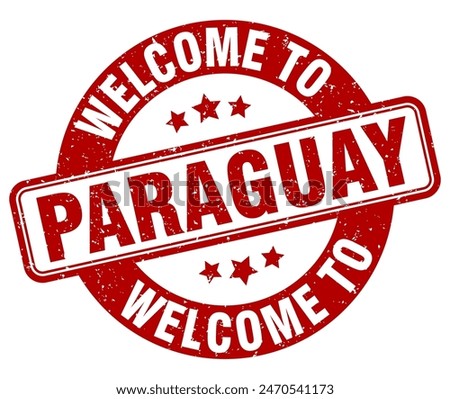 Welcome to Paraguay stamp. Paraguay round sign isolated on white background