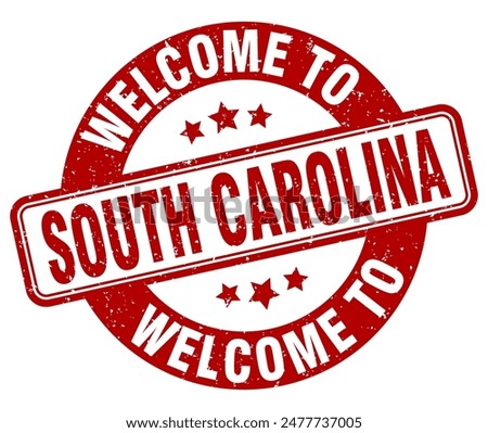 Welcome to South Carolina stamp. South Carolina round sign isolated on white background