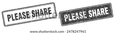 please share square stamp. please share grunge sign set