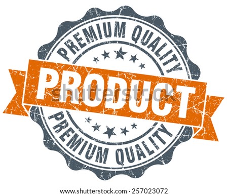 premium quality product vintage orange seal isolated on white