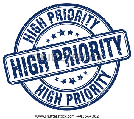 high priority. stamp