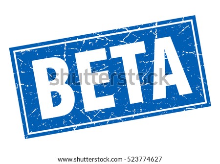 beta. stamp. square grunge isolated beta sign