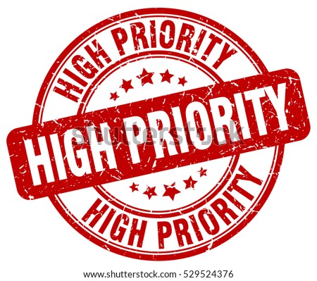 high priority. stamp. red round grunge vintage high priority sign