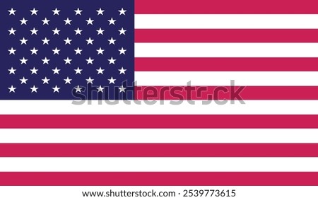 USA flag vector showcasing the iconic stars and stripes design, perfect for patriotic themes and American holidays.