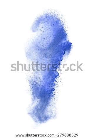 colorful powder splash isolated on black background