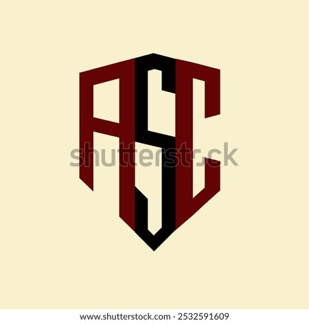 ASC creative minimalist letter logo. ASC unique vector initials alphabet letter logo design
