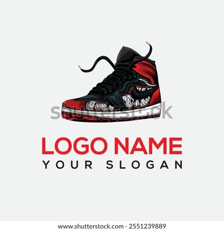 vector shoes logo Shoes logo vector, Running logo vector template Pair of new sport running shoes. Banner in a digital painting shoes minimalist line logo vector icon illustration design Illustration 