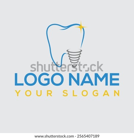 Dental Clinic logo template, Dental Care logo designs vector, Health Dent Logo design vector template linear style. Dental clinic Logotype concept icon. Tooth Teeth Smile Dentist Logo,