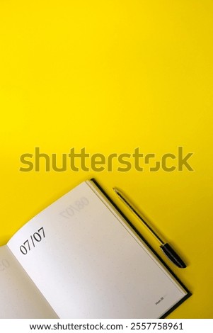 Similar – Image, Stock Photo Opened daily planner notebook with blank pages