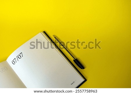 Similar – Image, Stock Photo Opened daily planner notebook with blank pages