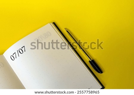 Similar – Image, Stock Photo Opened daily planner notebook with blank pages