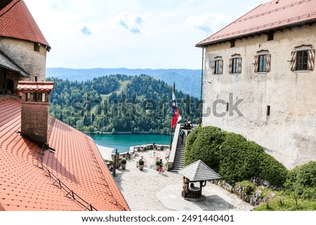 Similar – Foto Bild Mittelalterliche Burg am Bleder See in Slowenien im Herbst.