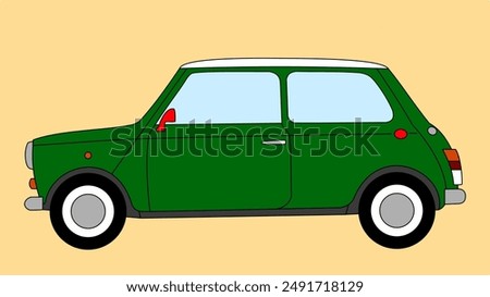 Micro car mini retro classic vector vehicle 