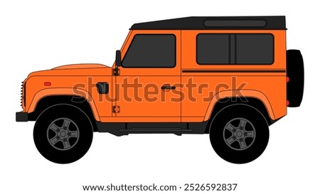 Classic Britain Offroader SUV English England UK Sport Utility Vehicle Icon Vector 