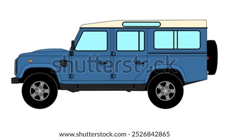 Classic Britain Offroader SUV English England UK Sport Utility Vehicle Icon Vector 