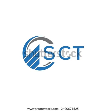 SCT Flat accounting logo design on white background. SCT creative initials Growth graph letter logo concept.SCT business finance logo design.	
