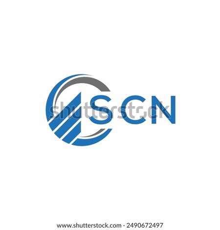 SCN Flat accounting logo design on white background. SCN creative initials Growth graph letter logo concept.SCN business finance logo design.	
