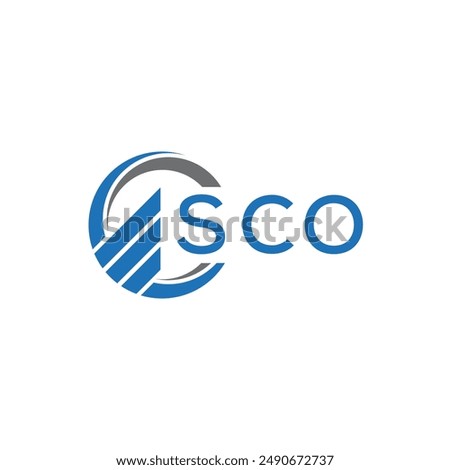 SCO Flat accounting logo design on white background. SCO creative initials Growth graph letter logo concept.SCO business finance logo design.	
