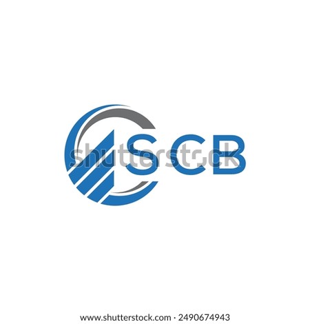 SCB Flat accounting logo design on white background. SCB creative initials Growth graph letter logo concept.SCB business finance logo design.	
