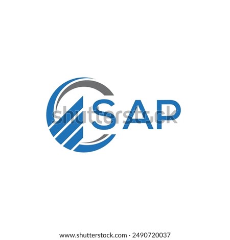 SAP Flat accounting logo design on white background. SAP creative initials Growth graph letter logo concept.SAP business finance logo design.	

