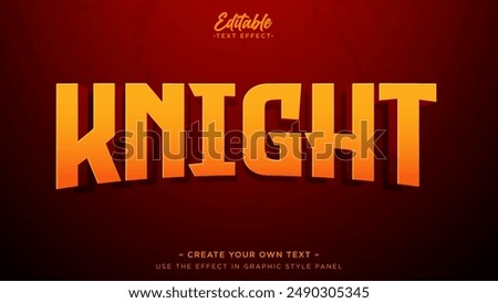 Red knight text effect, font editable, typography, 3d text for rpg games medieval fantasy logo or title