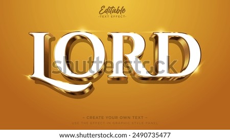 White and gold editable text effect. Luxury mockup text effect