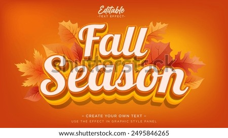 Fall season themed text effect. Autumn text style banner headline