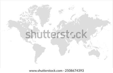 World map accurate scale-08, world map vector image, modern world map, Illustration, eps 10, worldwide, all continents, all contries, world wide project