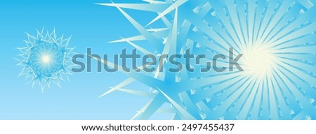 Sharp stars in a repeated abstract pattern, blue light background for digital, tech, construction business