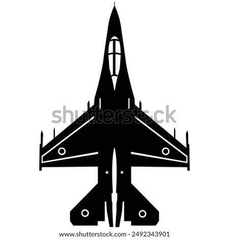 Fighter jet silhouette, outline, design, art, sketch, logo EPS Instant download with white background