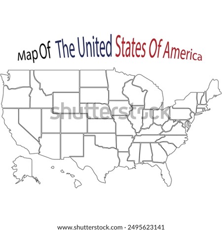 United States Map Eps, All 50 States Outline USA Map Eps, Commercial Digital Eps Instant Download for Cricut or Silhouette	
