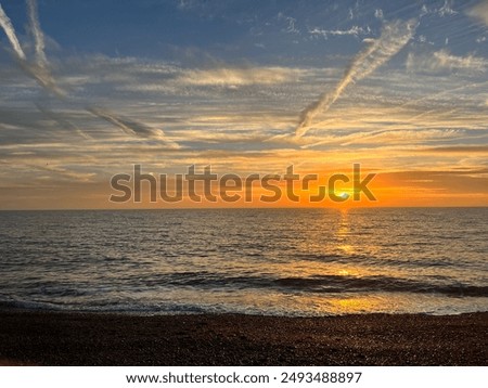 Similar – Image, Stock Photo Sunset over calm North Sea