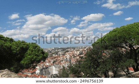 Similar – Image, Stock Photo Sky over Lisbon | Rope team