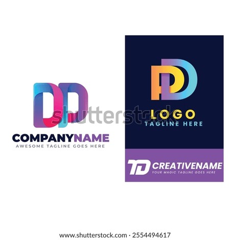 Collection of Technology letter D logo design template. Initials symbol for Business, Start up, Artificial