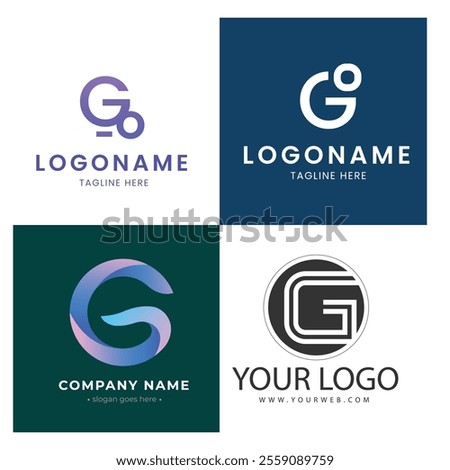 Letter alphabet logo G design Corporate business brand company abstract logo design collection