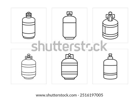 gas cylinders line art vector illustration design