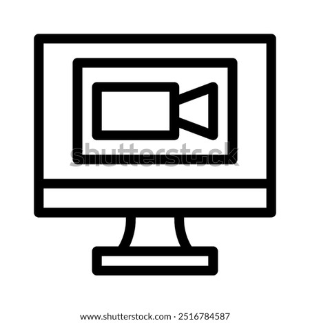 monitor icon with style outline