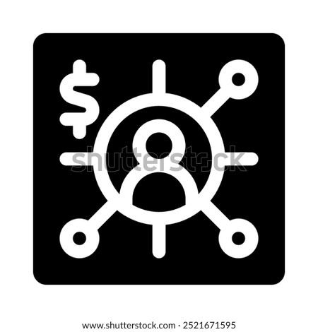 affiliate marketing icon with style glyph