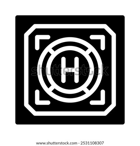 Heliport icon with style glyph