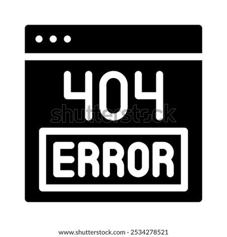 404 error icon with style glyph