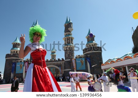 ISTANBUL,TURKEY-MAY 26: The biggest entertainment park in Istanbul, Vialand, has opened its doors with a ceremony attended by the Turkish Prime Minister Recep Tayyip Erdogan on May 26,2013 in Istanbul