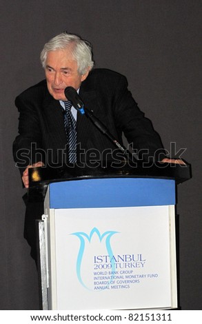 ISTANBUL,TURKEY - OCTOBER 4: Dominique Strauss Kahn was the guest of honour of World Bank Group International Monetary Fund Boards of Governors Annual Meetings on October 4, 2009 in Istanbul,Turkey